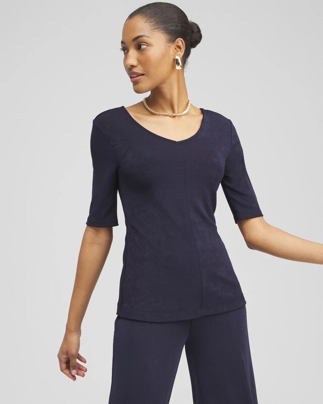 Travelers Double V-neck Top